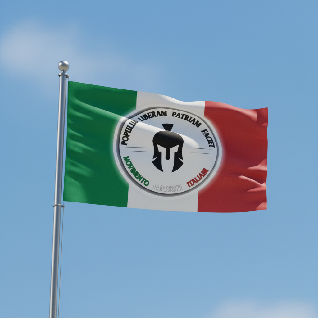 Bandiera Italiana Con Logo "Patrioti Italiani"